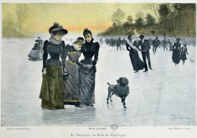Skating in the Bois de Boulogne, 1891 by Gaston Bethune